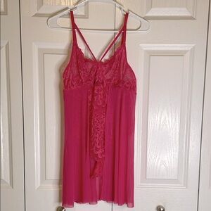 AVIDLOVE Lace Babydoll Adjustable Straps Lingerie, Women’s L, Pink